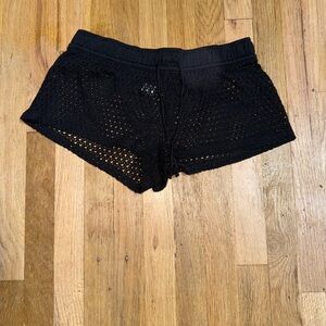 Black Crochet Women Shorts